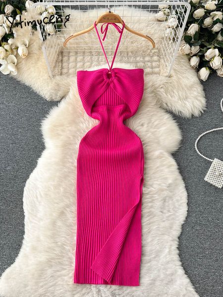 casual dresses yitimuceng knitting maxi dresses for women fashion streetwear slim hollow out summer dress chic vintage split solid dress 230, Black;gray
casual dresses yitimuceng knitting maxi dresses for women fashion streetwear slim hollow out summer dress chic vintage split solid dress 230, Black;gray