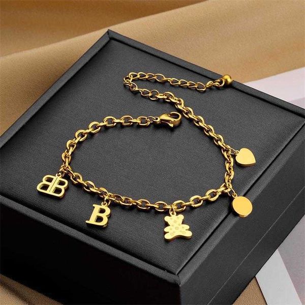 titanium steel no fading hip hop bear bracelet female summer ins special interest light luxury design ornament, Golden;silver
titanium steel no fading hip hop bear bracelet female summer ins special interest light luxury design ornament, Golden;silver