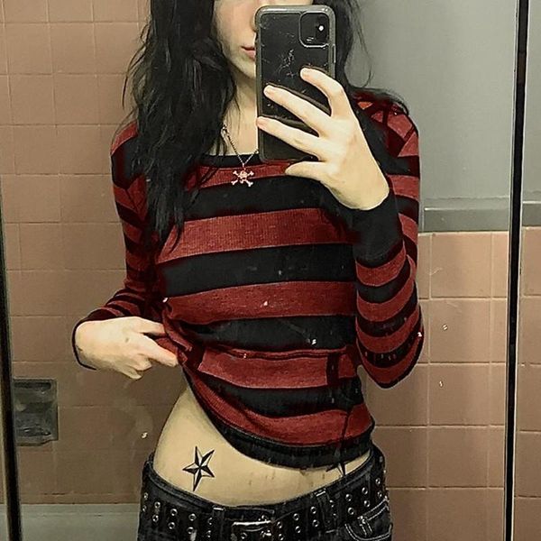 t-shirt hirigin grunge striped tshirt with pocket women long sleeve crop tees vintage gothic dark academia mall goth clothes, White
t-shirt hirigin grunge striped tshirt with pocket women long sleeve crop tees vintage gothic dark academia mall goth clothes, White