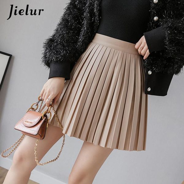 dresses jielur spring autumn pleated mini skirt women's fashion harajuku slim skirts female streetwear high waist pu leather skirt, White;black
dresses jielur spring autumn pleated mini skirt women's fashion harajuku slim skirts female streetwear high waist pu leather skirt, White;black