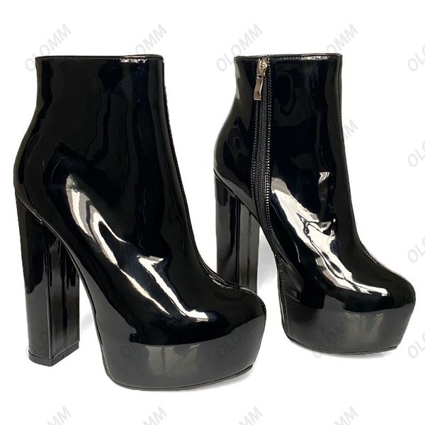 olomm new fashion women platform ankle boots patent square high heels round toe elegant black cosplay shoes ladies us size 5-20
olomm new fashion women platform ankle boots patent square high heels round toe elegant black cosplay shoes ladies us size 5-20