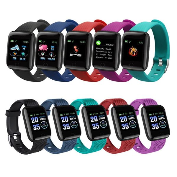 Image of 116 Plus Smart Watch Heart Rate Watch Wristband Sports Watches Smart Blood Pressure Fitness Tracker Smartwatch Waterproof D13
