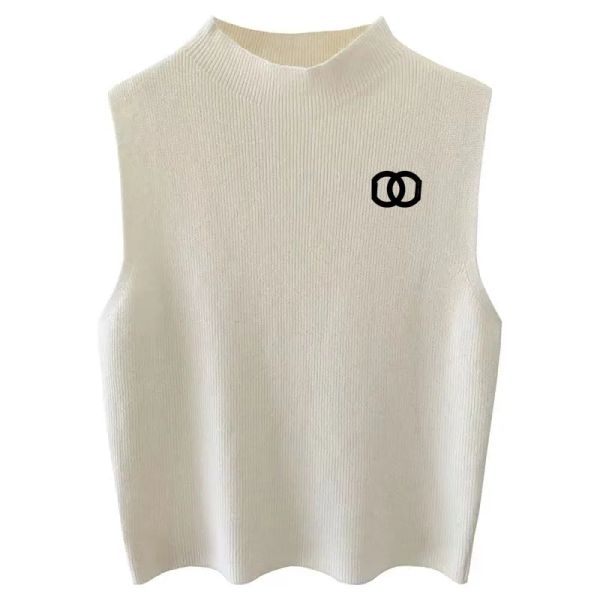 designer women's knits & tees 2 piece channnel womens sleeveless undershirt fitted vest spring and summer sweaters, White;black
designer women's knits & tees 2 piece channnel womens sleeveless undershirt fitted vest spring and summer sweaters, White;black
