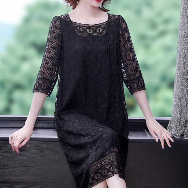 dresses summer vinatge solid prom dress black lace casual loose midi chic dress 2023 women elegant bodycon party evening vestidos, Black;gray
dresses summer vinatge solid prom dress black lace casual loose midi chic dress 2023 women elegant bodycon party evening vestidos, Black;gray