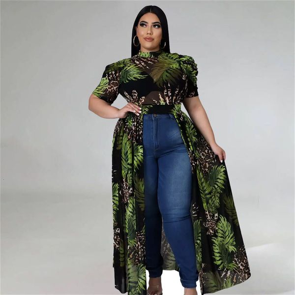 women's plus size tshirt size sheer mesh print long dress short pleated sleeve fashion matching vestidos night party club female clothi, Black
women's plus size tshirt size sheer mesh print long dress short pleated sleeve fashion matching vestidos night party club female clothi, Black