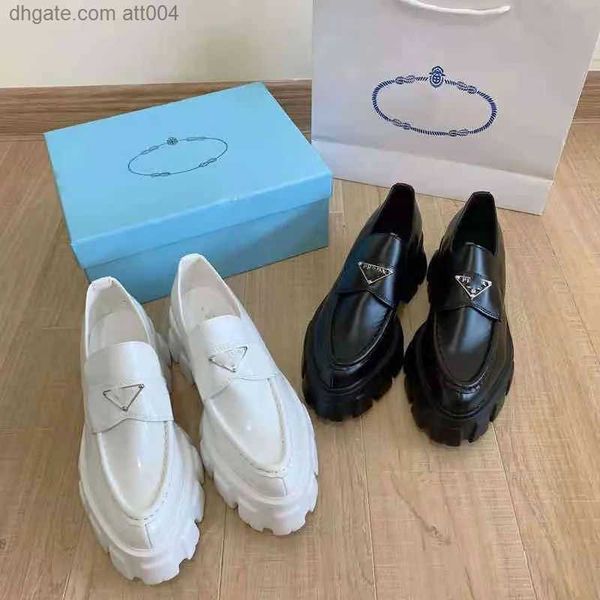 women with box shoes luxury designer brand dress shoe metal triangle monolith brushed leather loafers platform heel pointed and round toes, Black
women with box shoes luxury designer brand dress shoe metal triangle monolith brushed leather loafers platform heel pointed and round toes, Black
