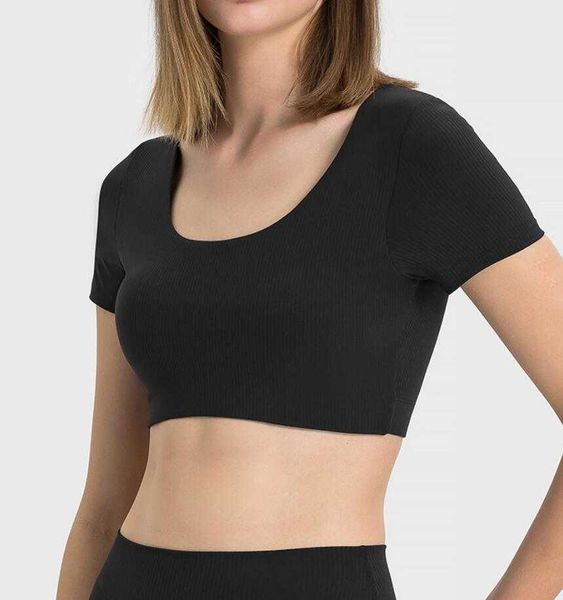 lu-375 ebb to street with padded bra striped ribbed fashionable short sports shirt short sleeved women's versatile fitness yoga suit, White;red
lu-375 ebb to street with padded bra striped ribbed fashionable short sports shirt short sleeved women's versatile fitness yoga suit, White;red