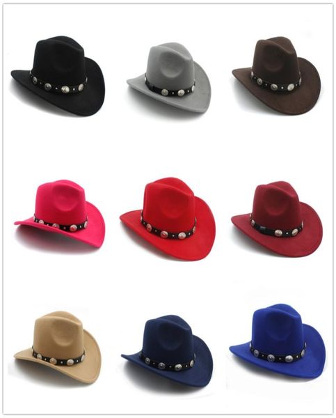 faux wool felt women men western cowboy hat with wide brim punk leather belt jazz cap7115351, Blue;gray
faux wool felt women men western cowboy hat with wide brim punk leather belt jazz cap7115351, Blue;gray