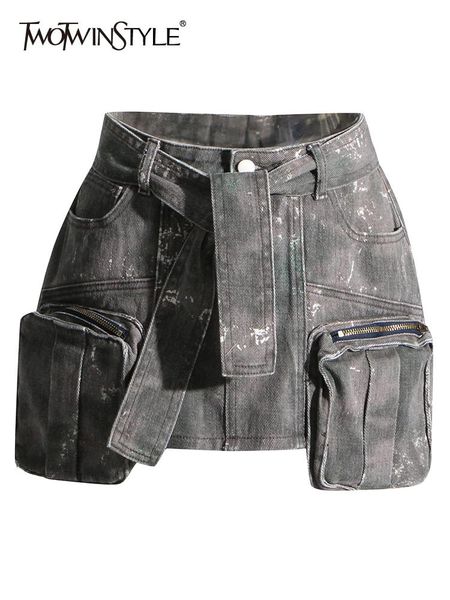 jeans twotwinstyle a line skirts for women high waist short length patchwork lace up camouflage denim skirt female summer fashion new, Blue
jeans twotwinstyle a line skirts for women high waist short length patchwork lace up camouflage denim skirt female summer fashion new, Blue