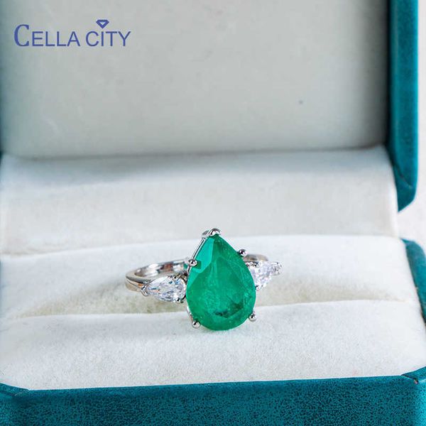 band rings cellity 925 sterling silver ring for charm women with 10*14mm water drop shape emerald gemstone female fine jewelry j230517
band rings cellity 925 sterling silver ring for charm women with 10*14mm water drop shape emerald gemstone female fine jewelry j230517