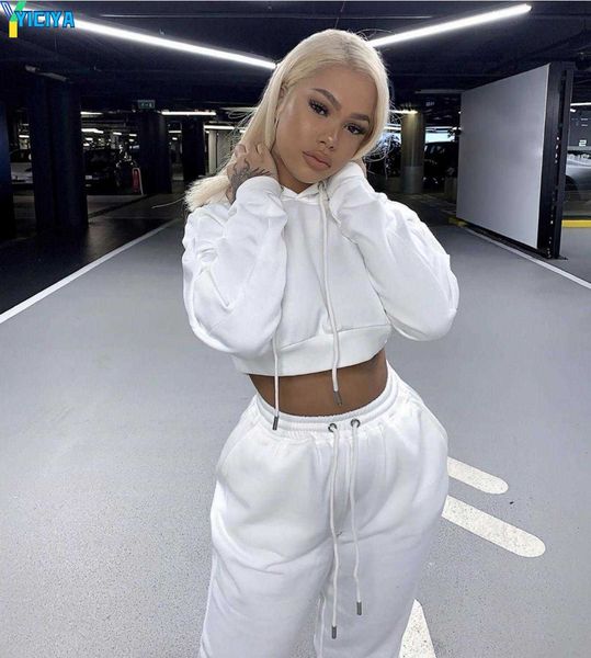 yiciya selling women 2 piece outfits pants sweat suits for ladies crop hoodie and jogger sets, White
yiciya selling women 2 piece outfits pants sweat suits for ladies crop hoodie and jogger sets, White