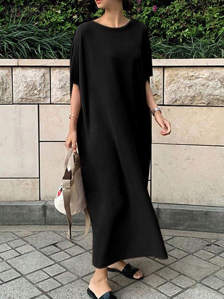 dresses 2023 zanzea elegant casual dress summer holiday beach sundress half sleeve oneck maxi robe fashion women solid loose vestidos, Black;gray
dresses 2023 zanzea elegant casual dress summer holiday beach sundress half sleeve oneck maxi robe fashion women solid loose vestidos, Black;gray