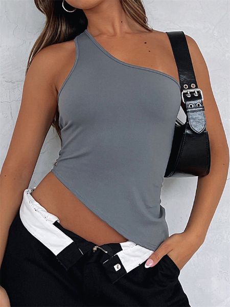 womens tshirt chronstyle off shoulder single strap tank crop women sleeveless solid slim fit irregular hem vest summer streetwear 230516, White
womens tshirt chronstyle off shoulder single strap tank crop women sleeveless solid slim fit irregular hem vest summer streetwear 230516, White