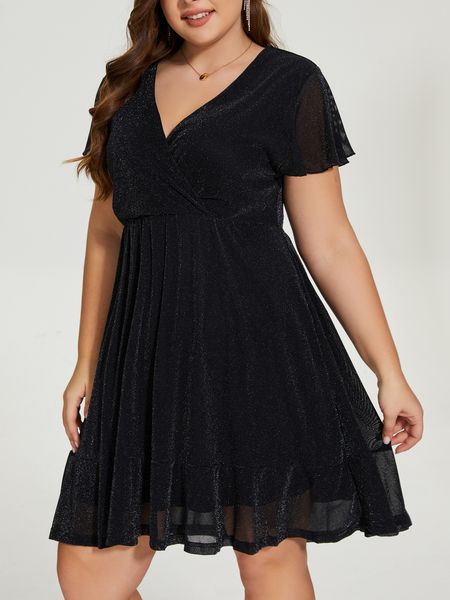 plus size dresse's large size 4xl solid mini dress summer 2023 glitter elegant chic curvy cocktail evening party dresses vestidos 23051, Black
plus size dresse's large size 4xl solid mini dress summer 2023 glitter elegant chic curvy cocktail evening party dresses vestidos 23051, Black