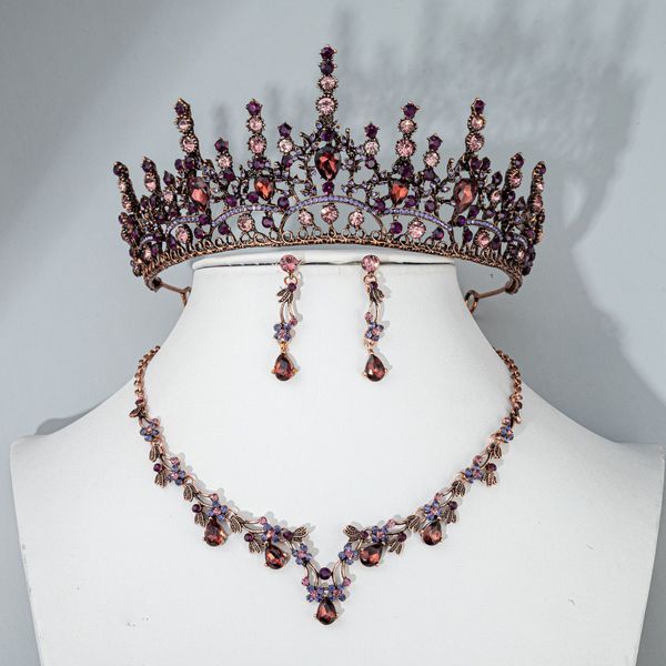 crown necklace earrings three-piece party play headwear bridesmaid hair hoop wedding dress accessories leaf floral design retro inset black, Silver
crown necklace earrings three-piece party play headwear bridesmaid hair hoop wedding dress accessories leaf floral design retro inset black, Silver