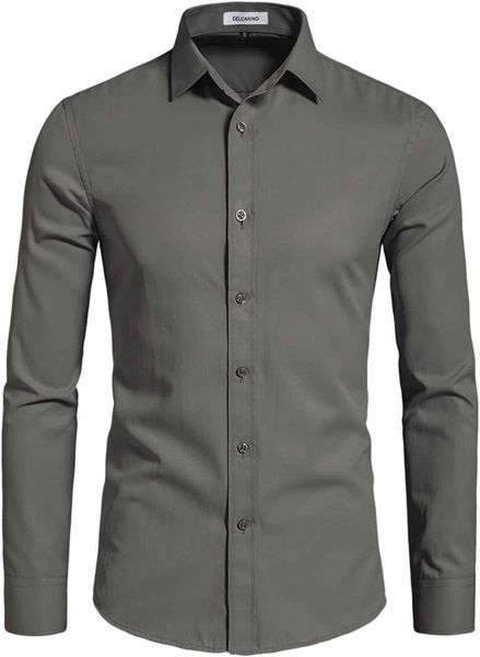 men's long sleeve button shirt delcarino solid fit casual business dress shirt pbnq, White;black
men's long sleeve button shirt delcarino solid fit casual business dress shirt pbnq, White;black