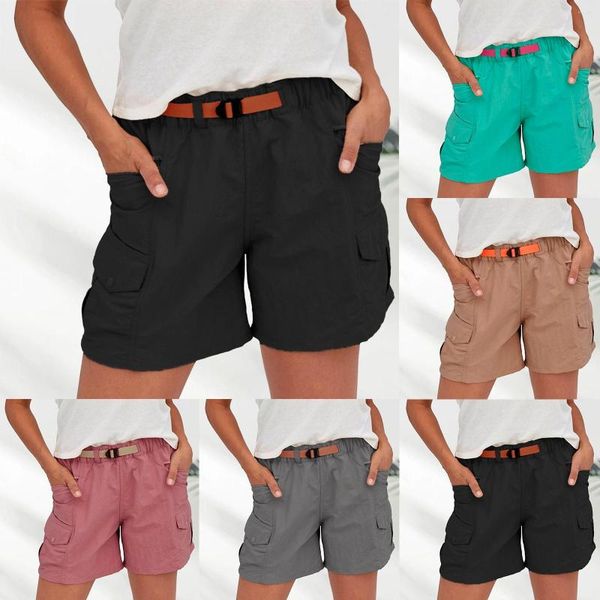 women's shorts women's outdoor everyday cargo summer workout elastic high waist hiking, White;black
women's shorts women's outdoor everyday cargo summer workout elastic high waist hiking, White;black