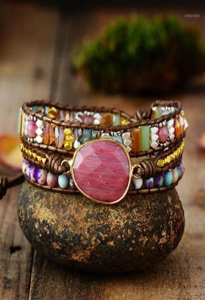 beaded strands leather wrap bracelet handmade natural stone weaving bohemia beads 3 layers yoga friendship gifts drop7969421, Black
beaded strands leather wrap bracelet handmade natural stone weaving bohemia beads 3 layers yoga friendship gifts drop7969421, Black