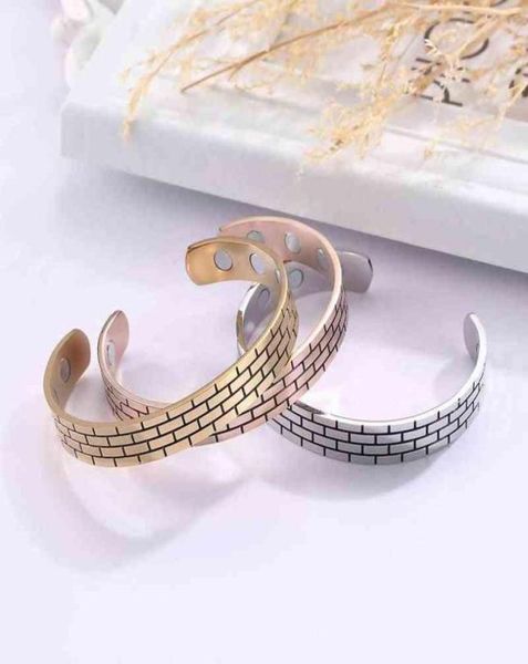fashion simple graffiti wall grid cuff bangle adjustable stainless steel rose gold color therapy health bracelet jewelry l2206227475256, Golden;silver
fashion simple graffiti wall grid cuff bangle adjustable stainless steel rose gold color therapy health bracelet jewelry l2206227475256, Golden;silver