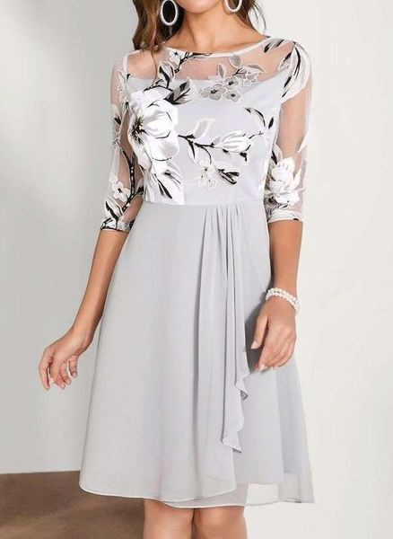 dresses 2022 summer casual woman dress grey floral aline oneck three quarter sleeve kneelength irregular hem elegant party dresses, Black;gray
dresses 2022 summer casual woman dress grey floral aline oneck three quarter sleeve kneelength irregular hem elegant party dresses, Black;gray