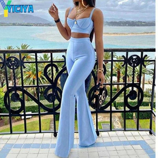 yiciya women's two piece pants bandage set 2 pieces strap sleeveless bustiers and long bell-bottoms trousers celebrity party sheath ves, White
yiciya women's two piece pants bandage set 2 pieces strap sleeveless bustiers and long bell-bottoms trousers celebrity party sheath ves, White
