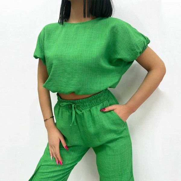 suit womens solid color pant short sleeve midriff outfit elastic lace cropped pants two piece, White
suit womens solid color pant short sleeve midriff outfit elastic lace cropped pants two piece, White