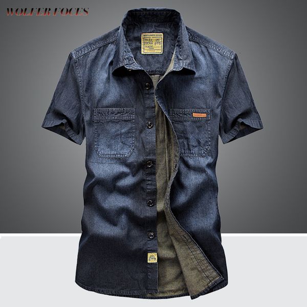 men's dress shirts denim shirts fashionable male social shirt summer short sleeve men button up blousemen's clothing tee shirt 230, White;black
men's dress shirts denim shirts fashionable male social shirt summer short sleeve men button up blousemen's clothing tee shirt 230, White;black