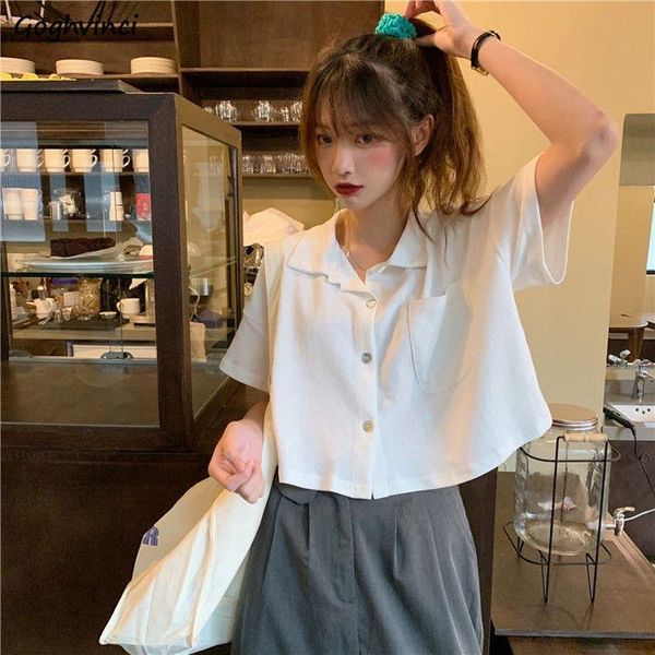 shirts shirts women pocket solid short sleeve casual sweet simple summer crop womens koreans style designed chic streetwear trendy, White
shirts shirts women pocket solid short sleeve casual sweet simple summer crop womens koreans style designed chic streetwear trendy, White