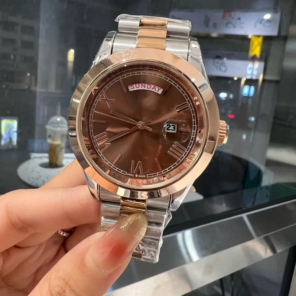 men's high-quality watch automatic movement gold watch 40mm steel belt life waterproof dual calendar roman numerals watch, Slivery;golden
men's high-quality watch automatic movement gold watch 40mm steel belt life waterproof dual calendar roman numerals watch, Slivery;golden