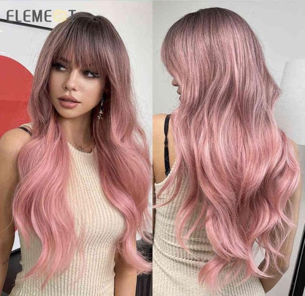 hair element long synthetic body wave womens ombre brown pink with bangs for women cosplay natural heat resistant 2203019941457, Black;brown
hair element long synthetic body wave womens ombre brown pink with bangs for women cosplay natural heat resistant 2203019941457, Black;brown