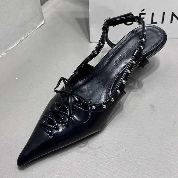nxy sandals pumps elegant woman heeled shoes 2023 fashion rivet female pointed toe shallow ladies med high heels slingbacks 230511, Black
nxy sandals pumps elegant woman heeled shoes 2023 fashion rivet female pointed toe shallow ladies med high heels slingbacks 230511, Black