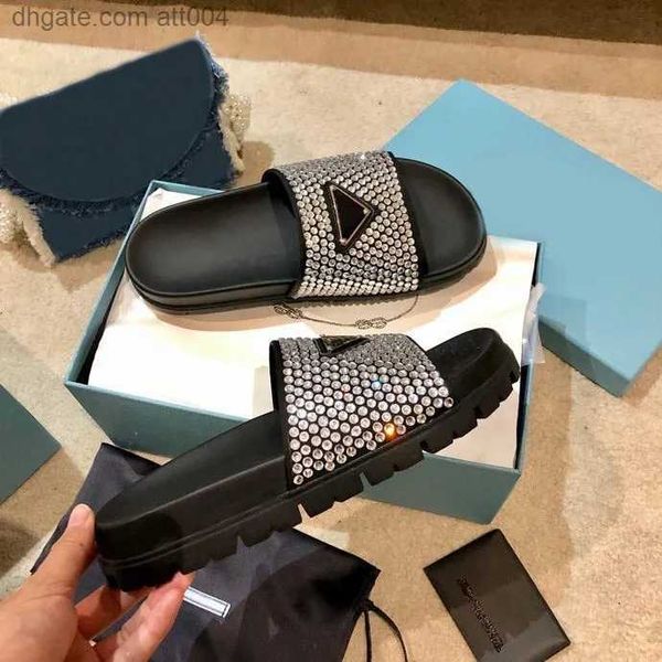 designer women flats slippers slides sandals fashion summer ladies diamond studded upper slipper woman triangle shoes with box, Black
designer women flats slippers slides sandals fashion summer ladies diamond studded upper slipper woman triangle shoes with box, Black