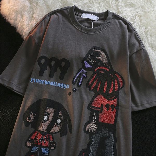 men's t-shirts y2k aesthetics men style oversized loose all match t shirt summer simple trend couple y2k clothing vintage t-shirt 23051, White;black
men's t-shirts y2k aesthetics men style oversized loose all match t shirt summer simple trend couple y2k clothing vintage t-shirt 23051, White;black