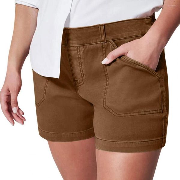 women's shorts summer women elastic pockets mid waist breathable solid color casual close-fitting lady short pants female clothes 2023, White;black
women's shorts summer women elastic pockets mid waist breathable solid color casual close-fitting lady short pants female clothes 2023, White;black