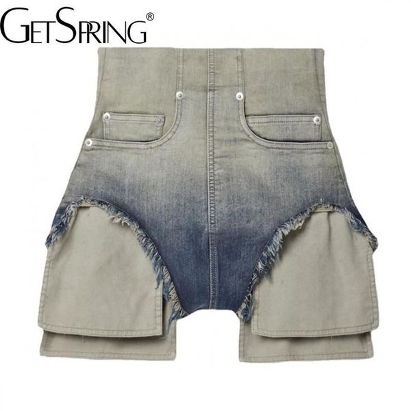 women s shorts getspring celana pendek denim wanita 2023 musim semi panas mode baru tulang ikan pinggang tinggi gradien desain saku jeans ke, White;black
women s shorts getspring celana pendek denim wanita 2023 musim semi panas mode baru tulang ikan pinggang tinggi gradien desain saku jeans ke, White;black
