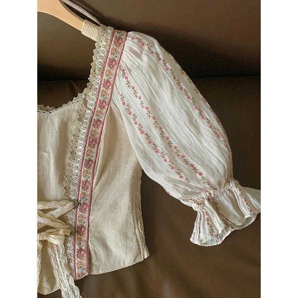 womens vintage blouses shirts elegant and palace style embroidery fragmented blouse summer high waist lace up foreign card small tank for p, White
womens vintage blouses shirts elegant and palace style embroidery fragmented blouse summer high waist lace up foreign card small tank for p, White