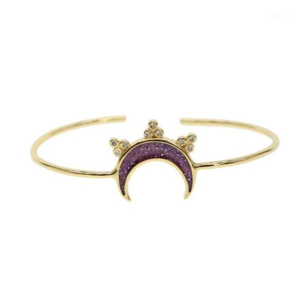 bangle 2021 purple moon bracelet goldcolor for women fashion open adjustable crystal cz wedding jewelry19140517, Black 
bangle 2021 purple moon bracelet goldcolor for women fashion open adjustable crystal cz wedding jewelry19140517, Black