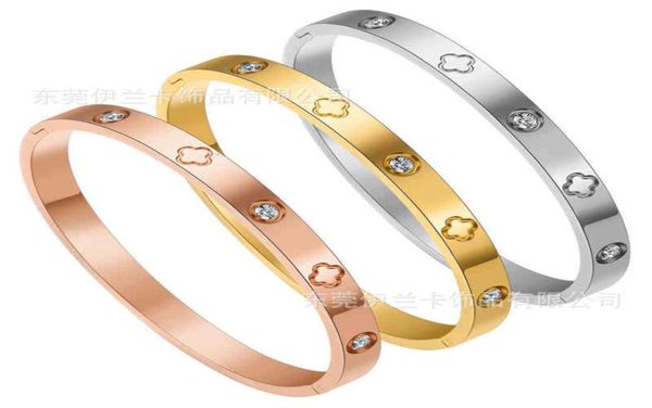 korean buckle opening 6mm rose gold 18k lucky four leaf flower studded titanium steel bracelet8131274, Black
korean buckle opening 6mm rose gold 18k lucky four leaf flower studded titanium steel bracelet8131274, Black