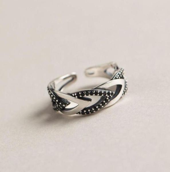 cluster rings leouerry vintage black zircon 925 sterling silver openwork rhombus texture open for women fine jewelry punk6818191, Golden;silver 
cluster rings leouerry vintage black zircon 925 sterling silver openwork rhombus texture open for women fine jewelry punk6818191, Golden;silver