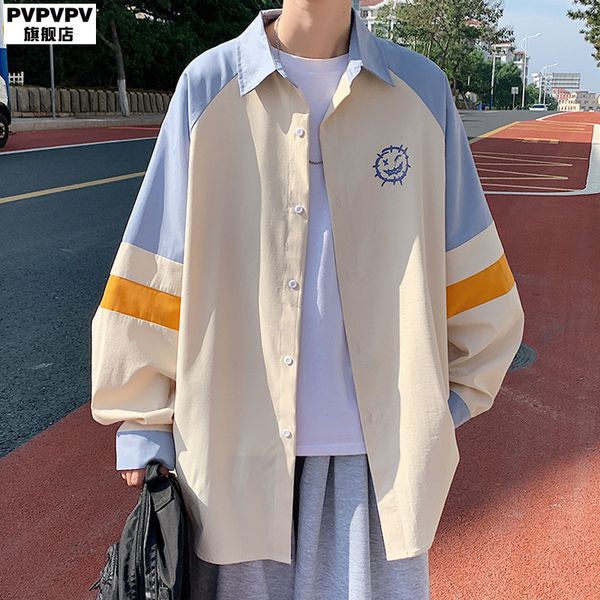 men's dress shirts shirt men's spring and autumn korean fashion ins large loose splicing contrast casual lining jacket genuine pro, White;black
men's dress shirts shirt men's spring and autumn korean fashion ins large loose splicing contrast casual lining jacket genuine pro, White;black