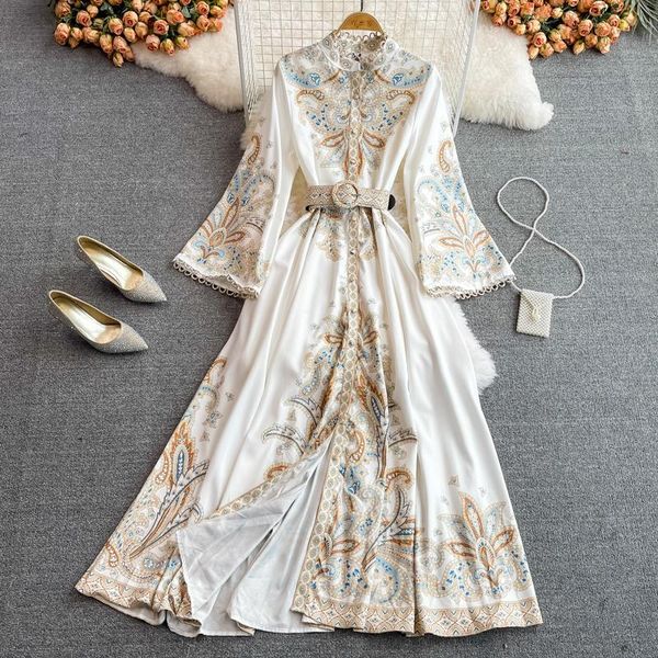 dresses vintage flower print long dress with belt singlebreasted stand collar lantern sleeve spring autumn elegant women party vestido, Black;gray
dresses vintage flower print long dress with belt singlebreasted stand collar lantern sleeve spring autumn elegant women party vestido, Black;gray