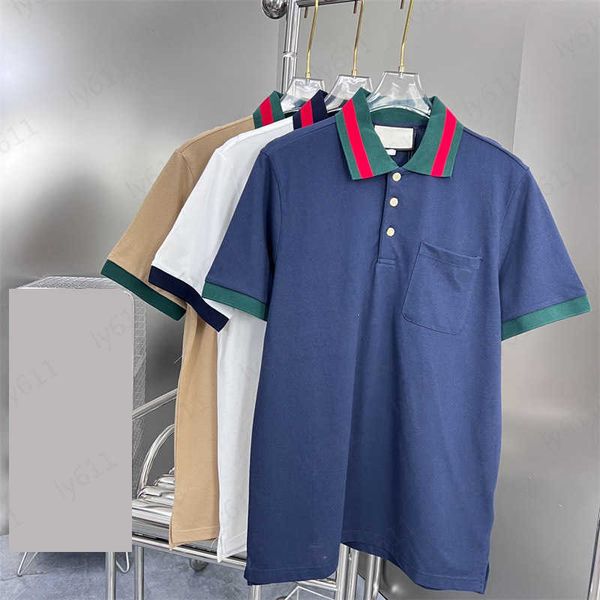 dark blue designer mens polo shirt spring summer classic fashion luxury loose contrast thread pocket embroidered stripe collar t-shirt men b, White;black
dark blue designer mens polo shirt spring summer classic fashion luxury loose contrast thread pocket embroidered stripe collar t-shirt men b, White;black