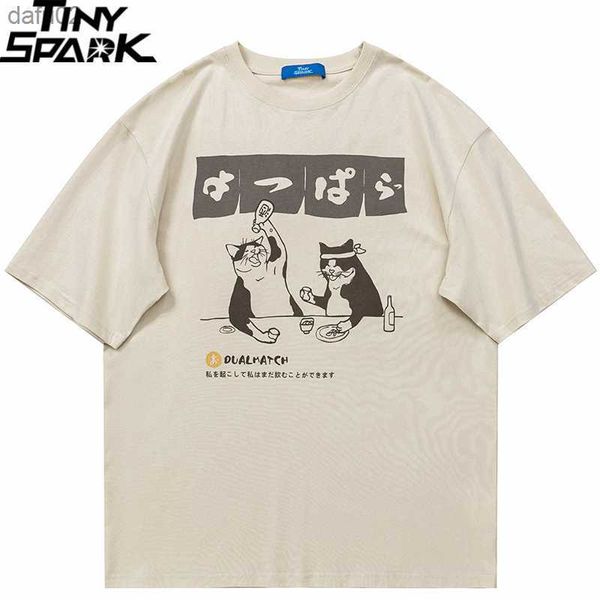 men's t-shirts men tshirt streetwear japanese harajuku funny drinking cat t-shirt cotton summer 2023 cartoon t shirt hip hop tees l230, White;black
men's t-shirts men tshirt streetwear japanese harajuku funny drinking cat t-shirt cotton summer 2023 cartoon t shirt hip hop tees l230, White;black