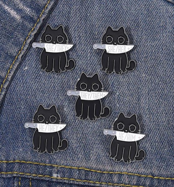 black cat pronouns enamel pin punk brooch quothe she theyquot knife animals badge witch lapel pin kitten goth jewelry gift fri4072777, Gray
black cat pronouns enamel pin punk brooch quothe she theyquot knife animals badge witch lapel pin kitten goth jewelry gift fri4072777, Gray