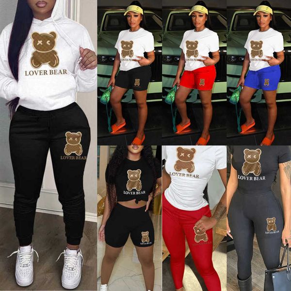women tracksuits designer two piece set 2023 new summer shorts set thickened hooded bear pattern sweater trousers casual sports, Gray
women tracksuits designer two piece set 2023 new summer shorts set thickened hooded bear pattern sweater trousers casual sports, Gray
