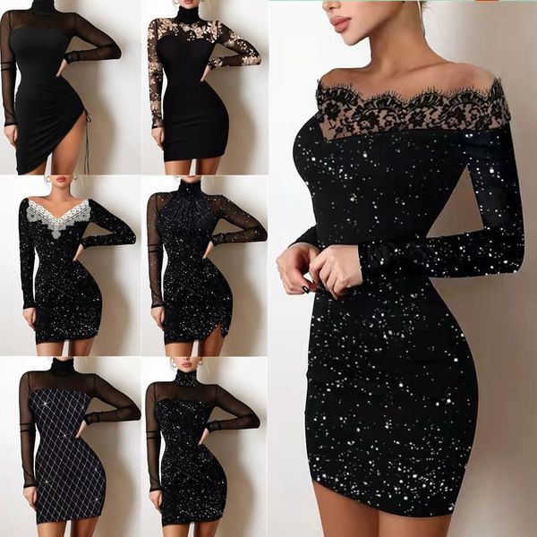 dresses 2022 summer women off shoulder splicing lace beach dress bright silk bag hip black bikini dress coverup elegant dress, Black;gray
dresses 2022 summer women off shoulder splicing lace beach dress bright silk bag hip black bikini dress coverup elegant dress, Black;gray