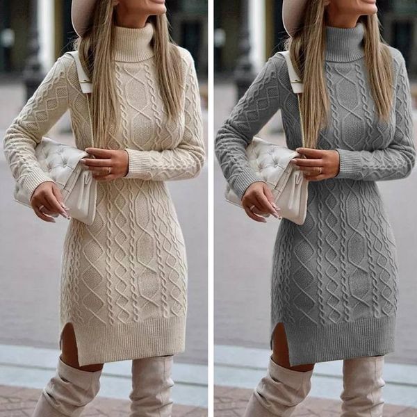 dresses knitted dress women turtleneck long sleeve side split hem bodycon dress ladies autumn winter twist sweater dress streetwear, Black;gray
dresses knitted dress women turtleneck long sleeve side split hem bodycon dress ladies autumn winter twist sweater dress streetwear, Black;gray