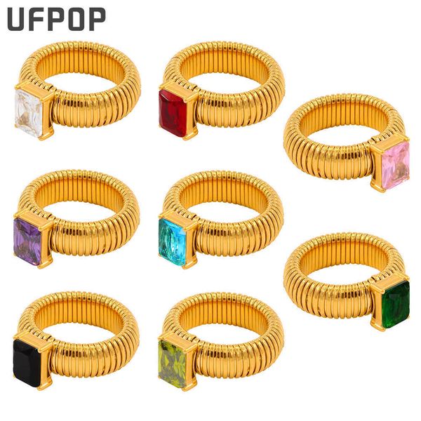 band rings new luxury vintage stainless steel elastic zircon rings for women waterproof fashion jewelry christmas gift j230517, Silver
band rings new luxury vintage stainless steel elastic zircon rings for women waterproof fashion jewelry christmas gift j230517, Silver