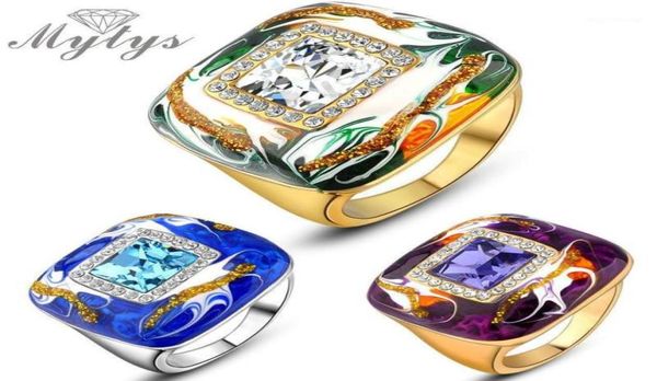 cluster rings mytys fashion crystal women cocktail ring blue purple green color enamel r193 r205 r93119889413, Golden;silver
cluster rings mytys fashion crystal women cocktail ring blue purple green color enamel r193 r205 r93119889413, Golden;silver