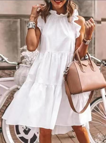 womens designer new casual dresses solid ruffle mid rise sleeveless v-neck dress high-low hem casual cotton midi dress s-3xl size, Black;gray
womens designer new casual dresses solid ruffle mid rise sleeveless v-neck dress high-low hem casual cotton midi dress s-3xl size, Black;gray
